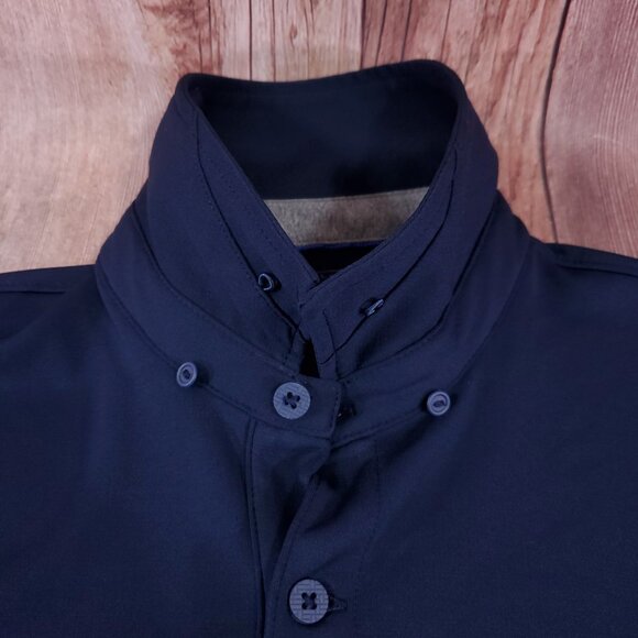 Twillory Mens Large Long Sleeve Performance Athleisure Golf Polo Shirt Navy Blue - Picture 5 of 15